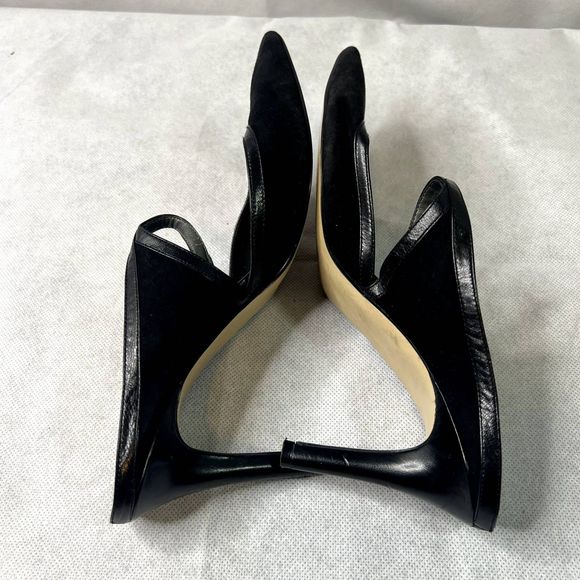 Nine West Strap Slip On Pumps Kitten Heel Black Size 9M - Picture 4 of 10